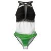 BRUAOWJF Palestine Flag One-Piece Swimsuit Tummy Control Bathing Suits for Women Full Coverage Cutout Mesh Sexy Swimwear S view 3