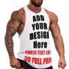 Custom Mens Sleeveless t Shirts for Gym Summer Beach Muscle Tee Printed Add Your Photo Logo Text Workout Tank Tops Style03 White view 1