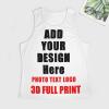 Custom Mens Sleeveless t Shirts for Gym Summer Beach Muscle Tee Printed Add Your Photo Logo Text Workout Tank Tops Style03 White view 3