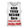 Custom Mens Sleeveless t Shirts for Gym Summer Beach Muscle Tee Printed Add Your Photo Logo Text Workout Tank Tops Style03 White view 4