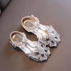 Egmy Summer Girls' Casual Jelly Shoes Korean Edition Kids Toddler Princess Dress Rhinestone Butterfly Knot Sandals Glitter Wedding Party Shoes (Silver, 9 Toddler) view 3