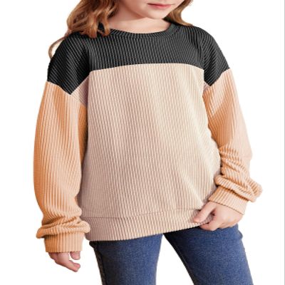 blibean Teen Girls Fall Shirts Big Kid Puff Long Sleeve Striped Color Block Tops Little Girl Spring Tee Shirt Casual Crewneck Tunic Blouse Clothes Size 6-7 Year Old Black