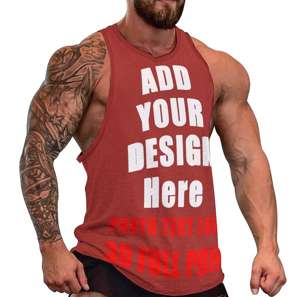 scocici Custom Muscle Shirts Sleeveless t Shirt Athletic Tank Top Add Your Design Photo Text Logo Summer Beach Soft Sport Tee Style02, 3X-Large