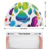 Colorful Dog Paw Print Swim Cap for Men Women Short/Long Hair Swimming Cap Comfortable Bathing Cap Swimming Hat view 2