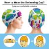 Colorful Dog Paw Print Swim Cap for Men Women Short/Long Hair Swimming Cap Comfortable Bathing Cap Swimming Hat view 3