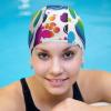 Colorful Dog Paw Print Swim Cap for Men Women Short/Long Hair Swimming Cap Comfortable Bathing Cap Swimming Hat view 4