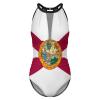 BRUAOWJF Women's Florida State Flag One-Piece Swimsuits-Tummy Control Mesh High Waist Design for 2024 L view 4