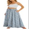 Yincro Women's Flowy Maxi Skirt Summer Pleated High Waisted Casual Long Skirts with Pockets (Spring Blossom Meadow, S) view 1