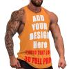 SCOCICI Personalized Mens Sleeveless t Shirts Athletic Workout Tank Top Soft t-Shirt for Gym Add Your Logo Text Picture Full Print Design Style05 Orange view 1
