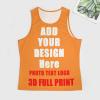 SCOCICI Personalized Mens Sleeveless t Shirts Athletic Workout Tank Top Soft t-Shirt for Gym Add Your Logo Text Picture Full Print Design Style05 Orange view 3