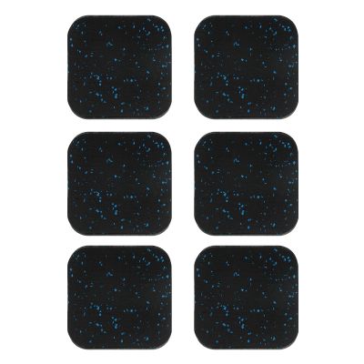 PATIKIL Treadmill Mat, 6 Pcs Exercise Equipment Mat Noise Reduction for Floor Protection, Washing Machine Pads, Anti Vibration Rubber Mats for Bike, Black/Blue