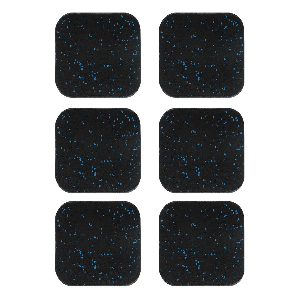 PATIKIL Treadmill Mat, 6 Pcs Exercise Equipment Mat Noise Reduction for Floor Protection, Washing Machine Pads, Anti Vibration Rubber Mats for Bike, Black/Blue