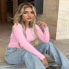 Ekouaer Women's Long Sleeve Shirts Tight Fitted Tops Crewneck Underscrubs Tee Lightweight Basic Thermal Undershirts Pink L view 4