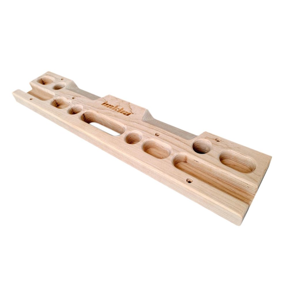 NineFit Basics Climbing Multi Jugs Holds Fingerboard Pinch Gripper, 50x10x3cm, Natural Wood