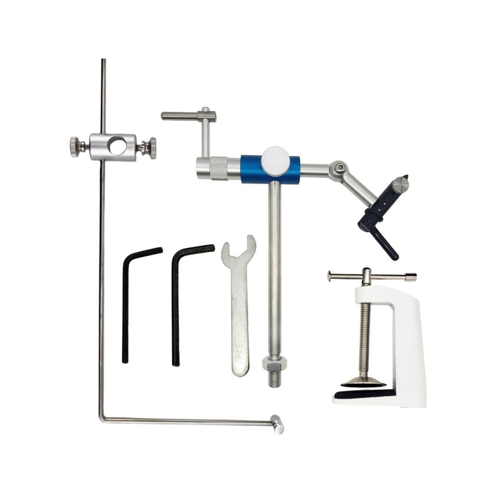 NineFit Basics Premium Fly Tying Vise Set for Anglers, 20cmx10cm, Silver
