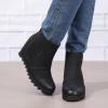 SACFOF Women's Wedge Boots Comfortable Ankle Wedge Booties Fashion Hidden Platform Western Booties Dress Shoes view 2
