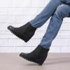 SACFOF Women's Wedge Boots Comfortable Ankle Wedge Booties Fashion Hidden Platform Western Booties Dress Shoes view 3