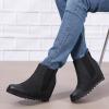 SACFOF Women's Wedge Boots Comfortable Ankle Wedge Booties Fashion Hidden Platform Western Booties Dress Shoes view 4