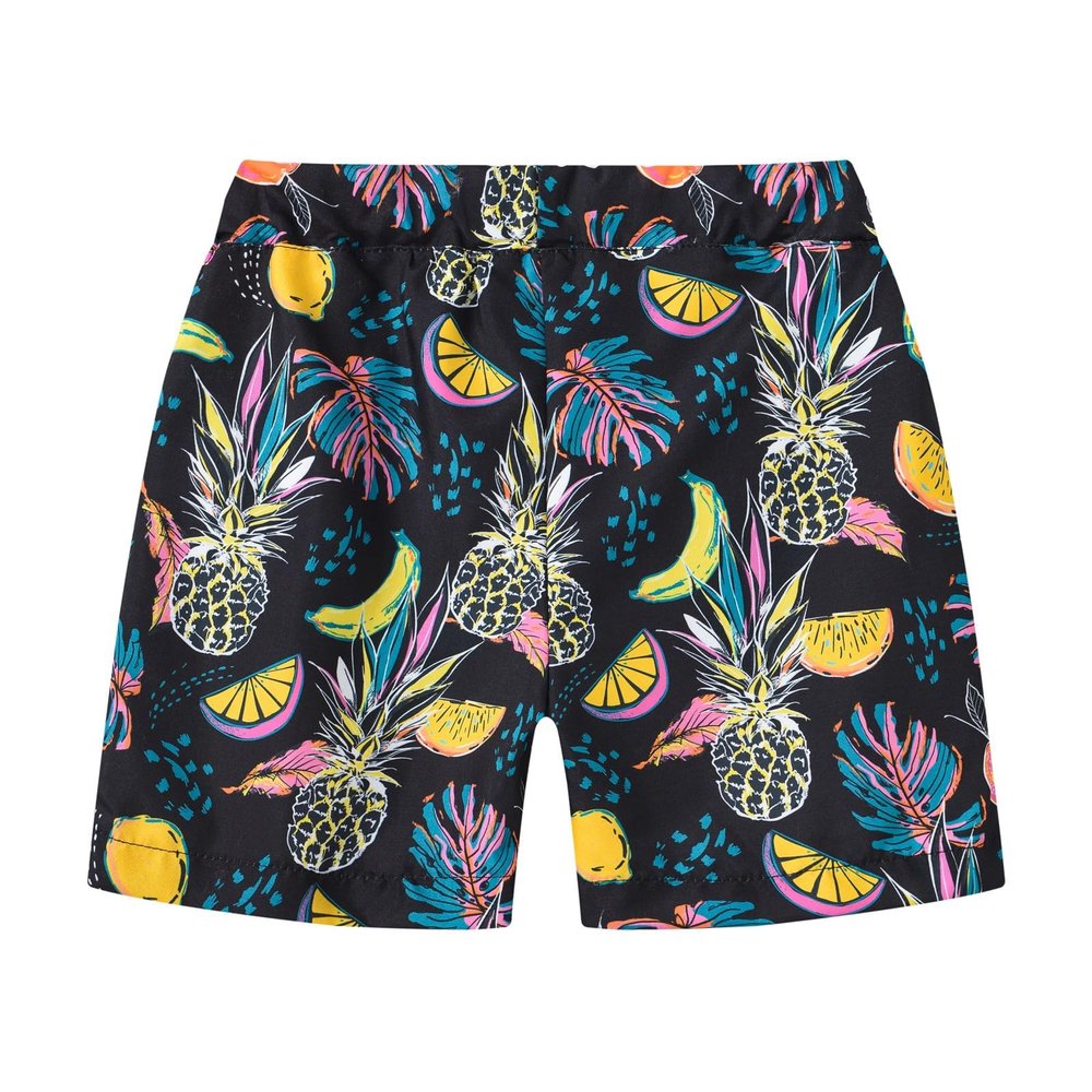 Betadog Boys Swim Trunks Compression Liner Swim Shorts Quick Drying Bathing Suit with Boxer Brief (Black, 3-4 Years)