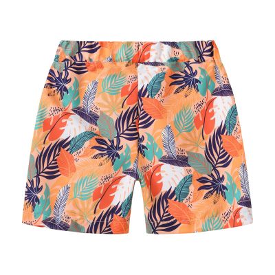 Betadog Boys Swim Trunks Compression Liner Swim Shorts Quick Drying Bathing Suit with Boxer Brief (Orange, 8-9 Years)