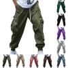 Cambkatl Men's Cargo Pants Casual Summer Lightweight Drawstring Elastic Waist Outdoor Hiking Work Pants with Pockets view 2