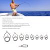 9pcs Fishing Rod Tip Repair Kit, Fishing Rod Tips Replacement Kit Metal Ceramic Guides Ring Fishing Pole Eyelets Repair Kit view 2