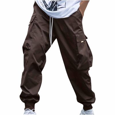 Cambkatl Men's Cargo Pants Casual Summer Lightweight Drawstring Elastic Waist Outdoor Hiking Work Pants with Pockets