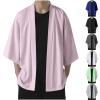 Cambkatl Men's Kimono Cardigans Lightweight Casual 3/4 Sleeve Open Front Jacket Summer Sun Protection Outwear Shirts view 2