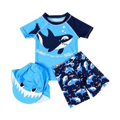 Betadog Baby Toddler Boys Swimsuit Infant Girl Swimsuits Bathing Suit Swimwear 3Pcs Set Rash Guard Hat (A, 3-4 Years)