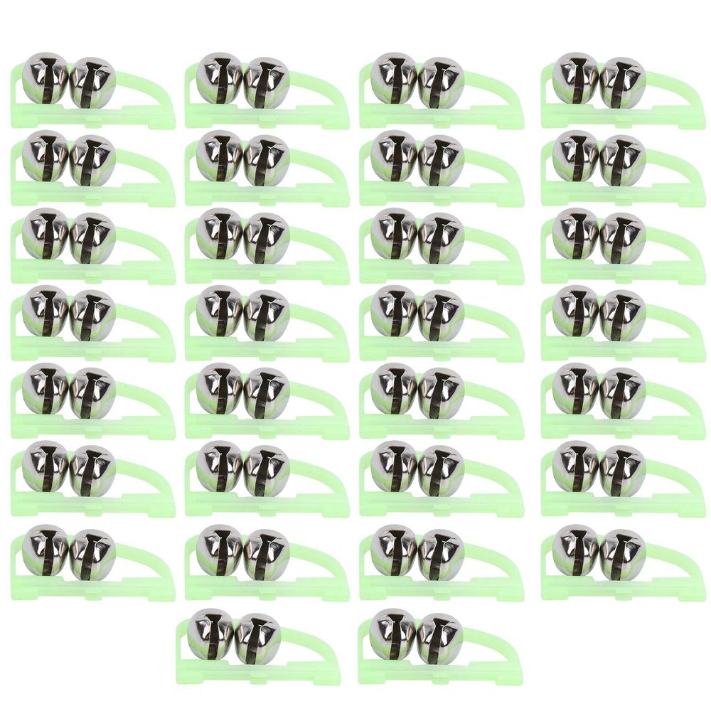 Restokki 30pcs Night Fishing Rod Bite Alarm Luminous Twin Bells Fish Bait Alert Bow Shape