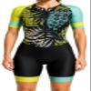 WIXEN PRO Women Triathlon Suit Sleeve Trisuit Aerodynamic Swim Bike Run Suit Back Pocket (Forest_2XL) view 1