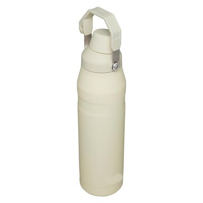 RBSKJ 304 stainless steel insulation cup arge capacity outdoor portable ice cow cup double vacuum handle insulation cup(Color:Milk White,Size:25oz)