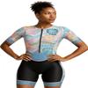 WIXEN PRO Women Triathlon Suit Sleeve Trisuit Aerodynamic Swim Bike Run Suit Back Pocket (multifloral_2XL) view 1