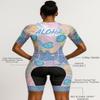 WIXEN PRO Women Triathlon Suit Sleeve Trisuit Aerodynamic Swim Bike Run Suit Back Pocket (multifloral_2XL) view 3
