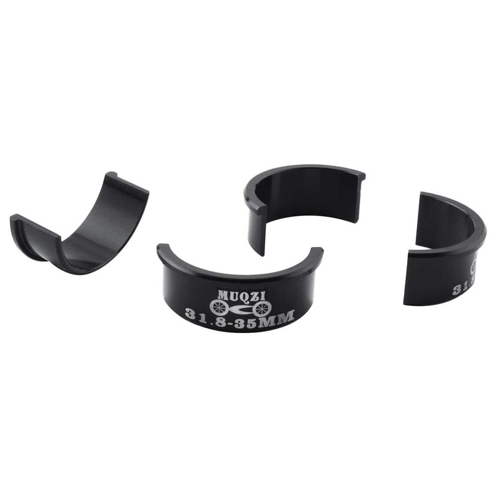 NineFit Basics 4 Pcs Aluminum alloy Road Mountain Cycling Handlebar Shim Part 31.8mm To 35mm, (Black)