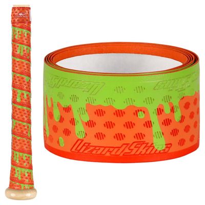 Lizard Skins DSP Ultra Outburst Baseball Bat Grip - 0.5mm 1.1mm  Next-Gen Durasoft Polymer Bat Tape (Orange Slime, 1.1mm)