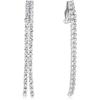 Clip On Earrings for Women - Tassel Earrings for Women, Long Sparkly Clip-On Simulated Diamond Drop, Sparkly Silver Tone Rhinestone Dangles in 2.8" inch, Dangly No Piercing Studs view 1