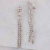 Clip On Earrings for Women - Tassel Earrings for Women, Long Sparkly Clip-On Simulated Diamond Drop, Sparkly Silver Tone Rhinestone Dangles in 2.8" inch, Dangly No Piercing Studs view 3