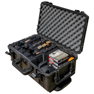 Extra Deep DORO Gun Case with Custom Foam Insert - Converts From 6 Pistols/23 Mags to 4 Pistols/12 Mags + Gear Storage, Heavy-Duty - Tactical Firearms and Ammunition Holder, 20 x 11 x 7 Inches