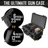 Extra Deep DORO Gun Case with Custom Foam Insert - Converts From 6 Pistols/23 Mags to 4 Pistols/12 Mags + Gear Storage, Heavy-Duty - Tactical Firearms and Ammunition Holder, 20 x 11 x 7 Inches view 2