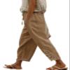 DMOYALA Women Elastic Waist Pants for Women Summer Lightweight Cotton Cropped Linen Pants Boho Travel Pants Cropped Hollow Out Linen Pants Breathable Brown High Waist Pants with Pockets view 1