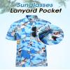 Poekuao Men's Hawaiian Matching Set Summer Beach Swim Outfits 2 Piece Flower Tropical Short Sleeve Cuban Shirts and Shorts Suits (shark,2xl) view 3