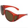 Junior Size Ages 10 to 15 Years Old Fit Over Sunglass FJ3 (Crystal Red-Brown Lenses)