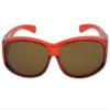 Junior Size Ages 10 to 15 Years Old Fit Over Sunglass FJ3 (Crystal Red-Brown Lenses) view 2