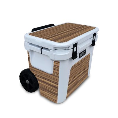 Cooler Skin Compatible with Yeti Roadie 32 Wheeled Cooler - Dark Zebra Wood - Premium 3M Vinyl Protective Wrap Decal Cover - Easy to Apply | Crafted in The USA by MightySkins