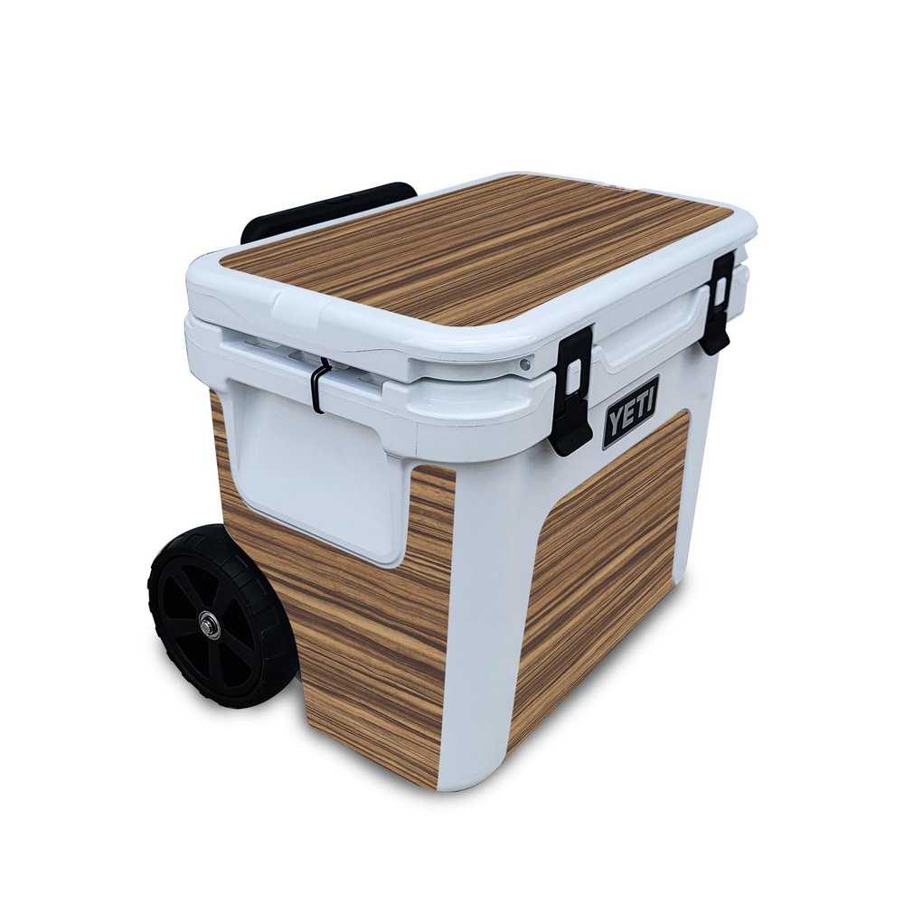Cooler Skin Compatible with Yeti Roadie 32 Wheeled Cooler - Dark Zebra Wood - Premium 3M Vinyl Protective Wrap Decal Cover - Easy to Apply | Crafted in The USA by MightySkins
