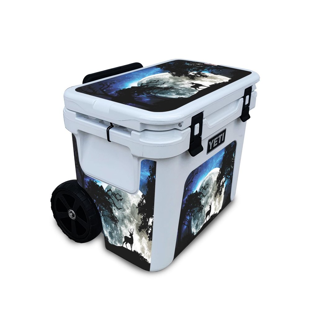 Cooler Skin Compatible with Yeti Roadie 32 Wheeled Cooler - Moonlight Deer - Premium 3M Vinyl Protective Wrap Decal Cover - Easy to Apply | Crafted in The USA by MightySkins