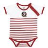 Little King NCAA Striped Bodysuit with Shoulder Snap and Embroidered Logo-Florida State-Garnet Trim-6 Months view 2