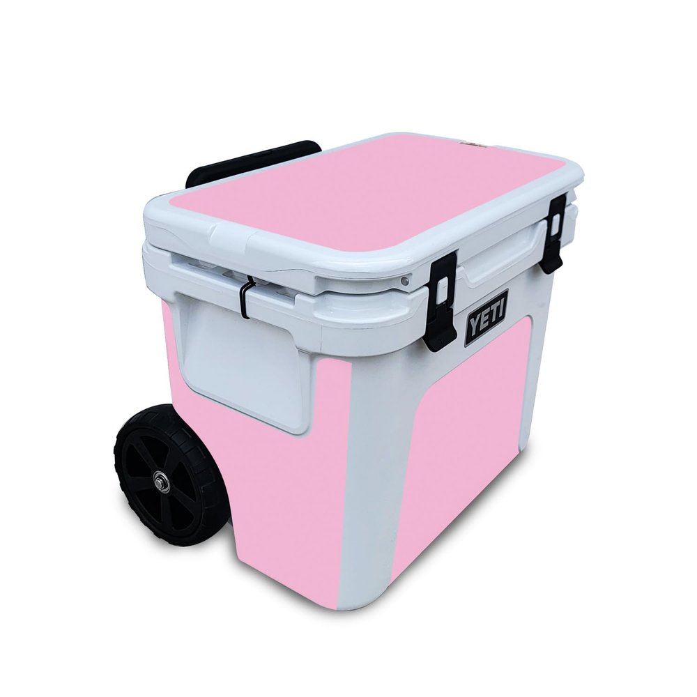 Skin Compatible with Yeti Roadie 32 Wheeled Cooler - Solid Pink - Premium 3M Vinyl Protective Wrap Decal Cover - Easy to Apply | Crafted in The USA by MightySkins