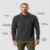 INTO THE AM Mens Slim-Fit Long Sleeve Polo Shirt  Collared Golf & Work Tee, Casual Cotton-Blend Comfort, Breathable & Versatile (Charcoal, 3X-Large) view 3